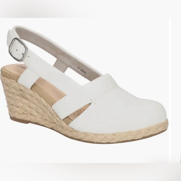 Easy Street Stargaze White Espadrille Wedge Pump Size 11 - Picture 2 of 7